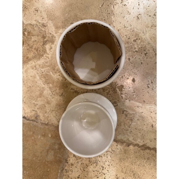 NWOB French Country White Ceramic Butter Keeper With Lid & Floral Design - Picture 4 of 8